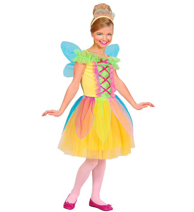 Kleine Fee Kostüm mit Kleid, Flügeln und Kopfbedeckung für Kinder