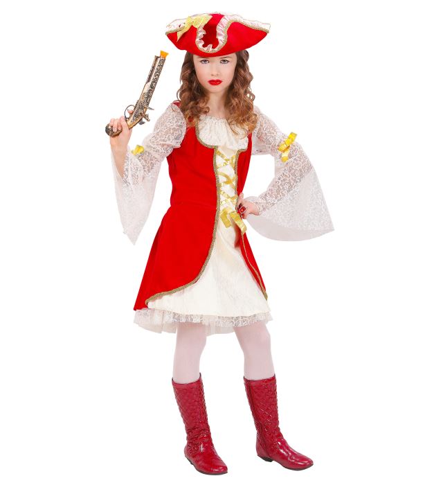 Piraten Kapitän Kostüm bestehend aus Kleid und Hut für Fasnacht und Karneval