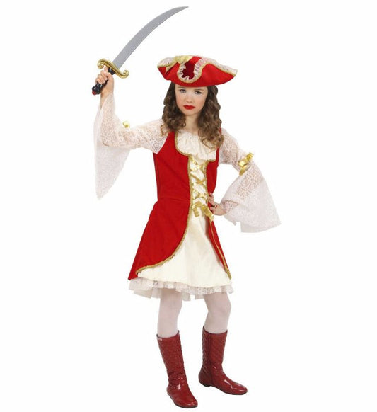Piraten Kapitän Kostüm bestehend aus Kleid und Hut für Fasnacht und Karneval
