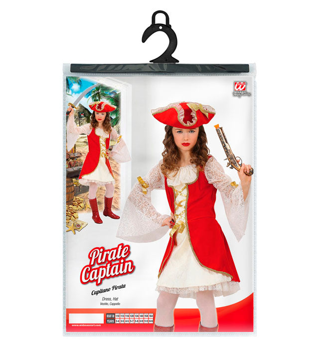 Piraten Kapitän Kostüm bestehend aus Kleid und Hut für Fasnacht und Karneval