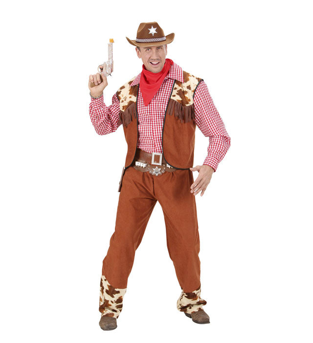Cowboy-Kostüm bestehend aus Hemd, Weste, Hose, Gürtel und Bandana