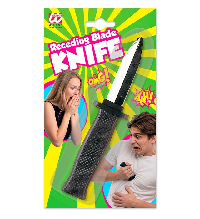 Schock Dolch mit zurückspringender Klinge als Kostümzubehör für Fasnacht
