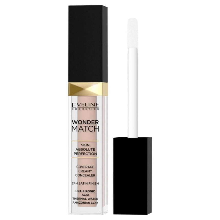 Eveline Cosmetics Creme Concealer Eveline Cosmetics, Wonder Match, Hyaluronsäure, Satinfarbe, Creme-Concealer, 20, Pfirsich, 