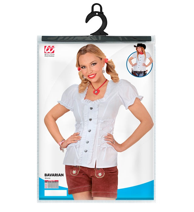 Weisse Bluse mit klassischem Kragen für Fasnacht Kostüme