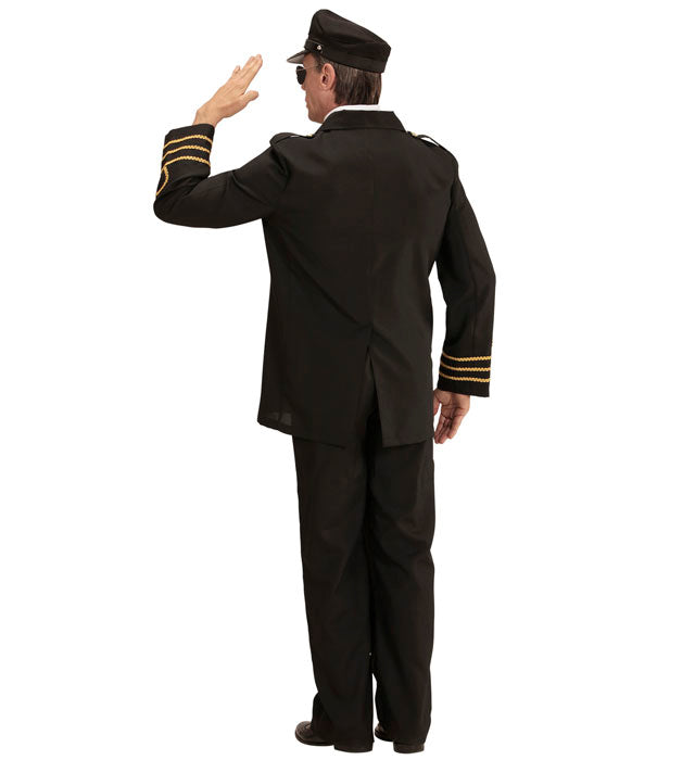 Marineoffizier Kostüm mit Jacke, Hose, Kragen und Mütze für Fasnacht