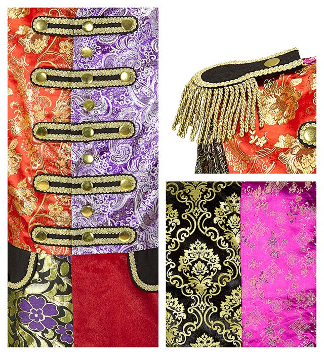 Herren Paradefrack aus Jacquard Patchwork Stoff in bunten Farben