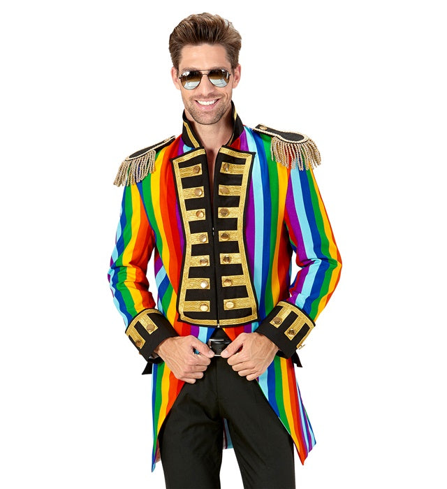 Herren Rainbow Paradefrack mit buntem Regenbogenmuster für Fasnacht