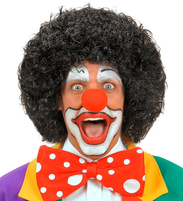 Schwarze Clownperücke als Kostümzubehör für Fasnacht und Karneval