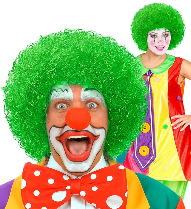 Grüne voluminöse Clownperücke im Polybag für Fasnacht und Karneval