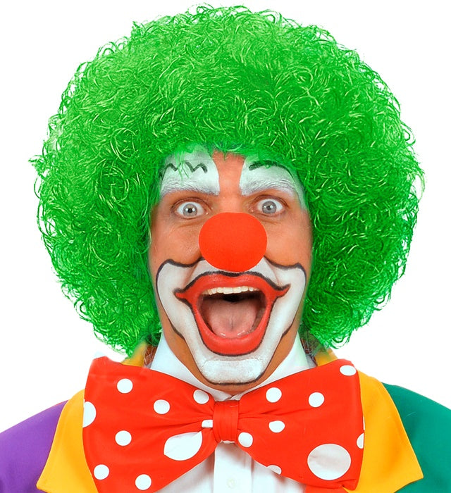 Grüne voluminöse Clownperücke im Polybag für Fasnacht und Karneval