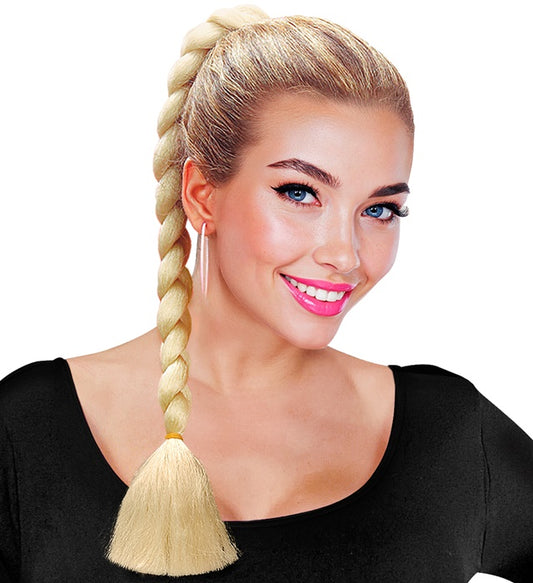 Blonde Haarverlängerung Zopf Roberta als Kostümzubehör für Fasnacht