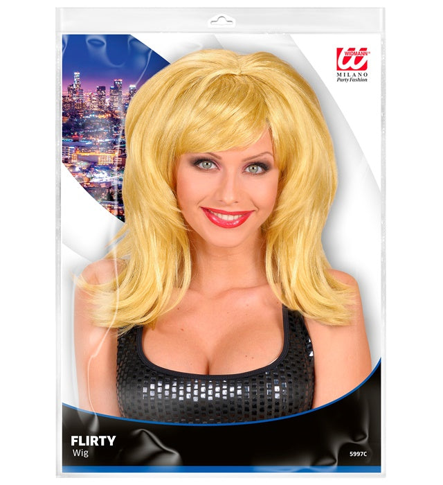 Blonde Flirty Perücke für Fasnacht und Karneval in natürlichem Look