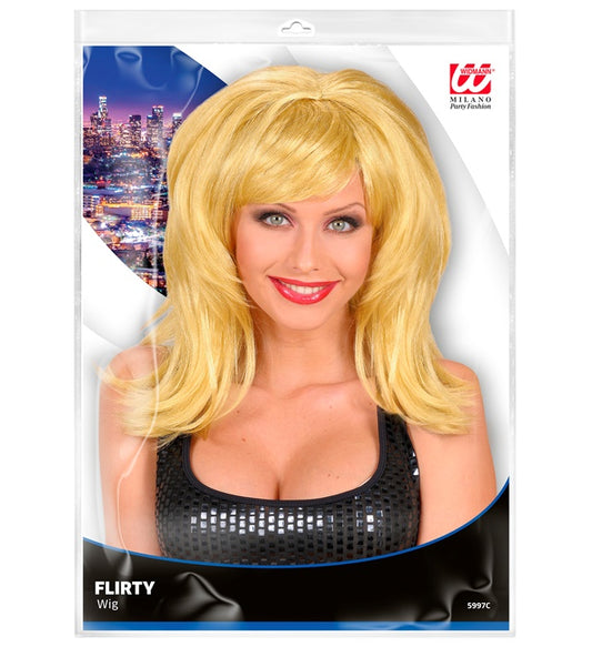 Blonde Flirty Perücke für Fasnacht und Karneval in natürlichem Look