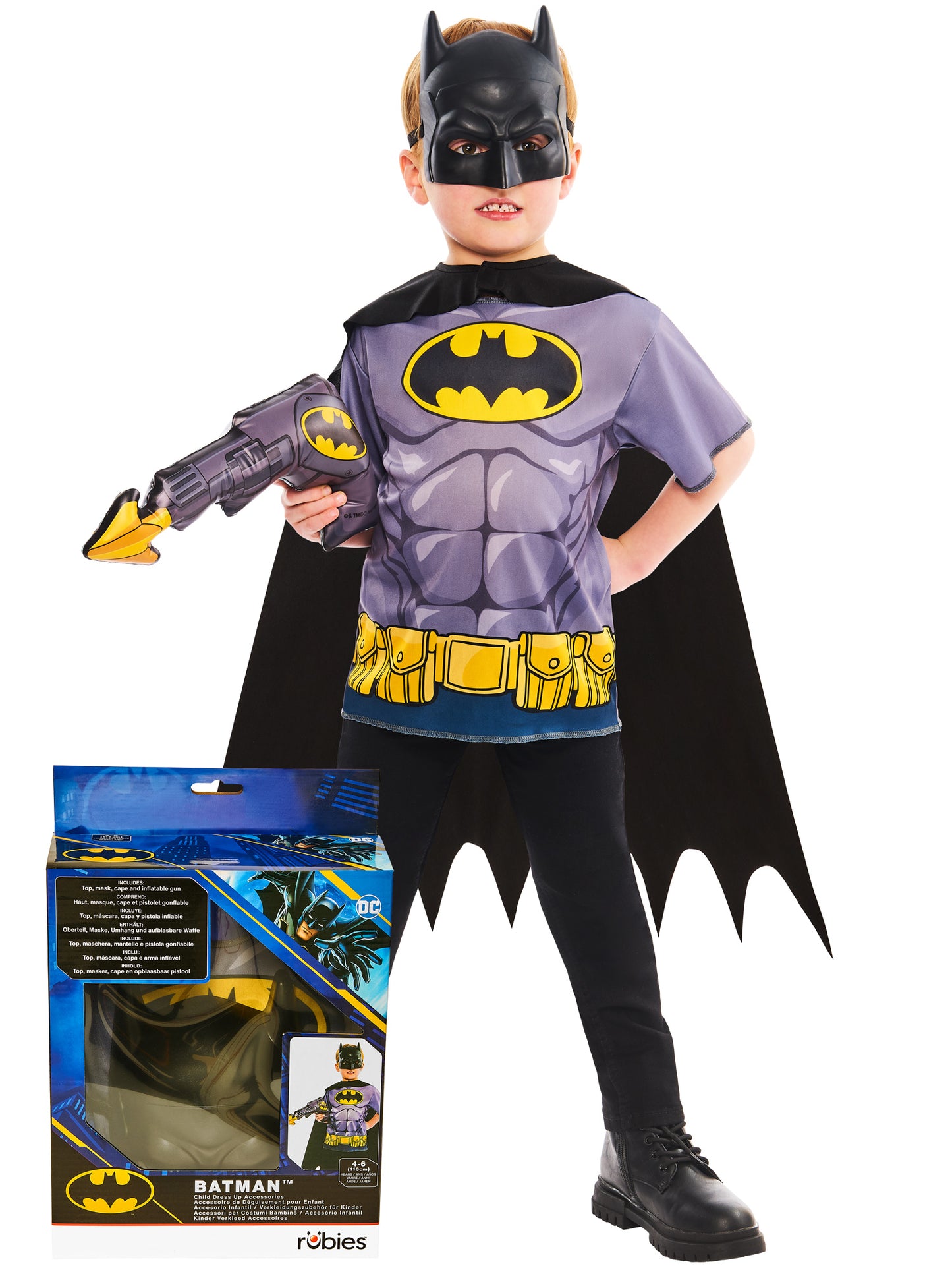 Rubies Batman Kinderkostuem Dress-Up-Set mit Maske und Umhang – Produktansicht