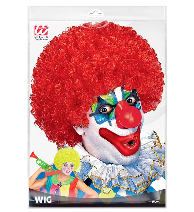 Bunte Clownperücke in sechs verschiedenen Farben für Fasnacht und Karneval