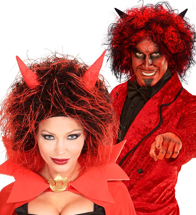 Luzifer Perücke in dunklem Design für Fasnacht und Halloween