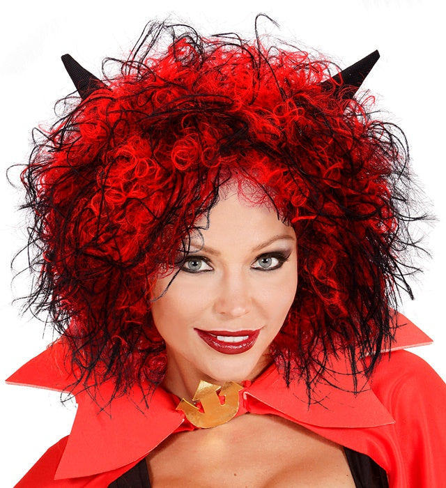 Luzifer Perücke in dunklem Design für Fasnacht und Halloween