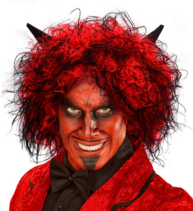 Luzifer Perücke in dunklem Design für Fasnacht und Halloween