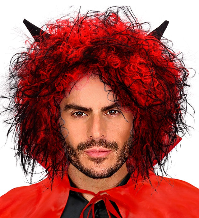 Luzifer Perücke in dunklem Design für Fasnacht und Halloween