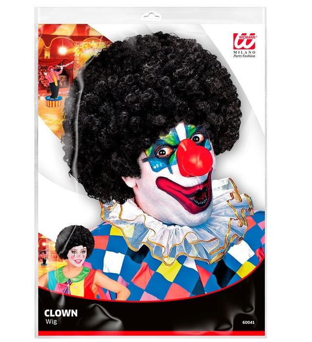 Schwarze lockige Perücke für Fasnacht und Karneval