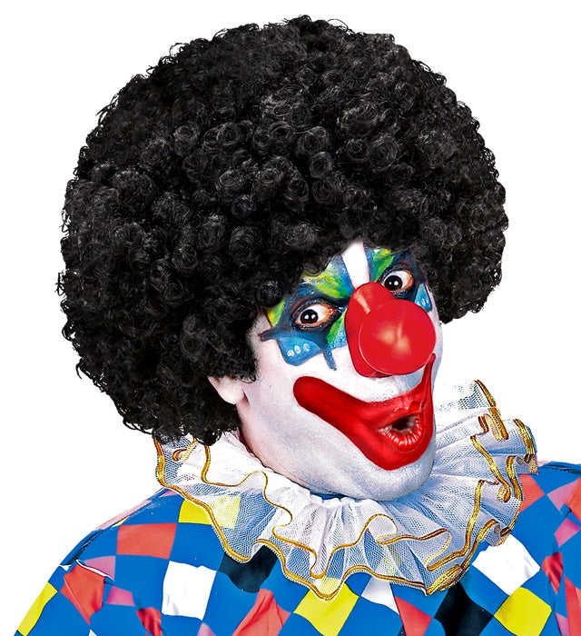 Schwarze lockige Perücke für Fasnacht und Karneval