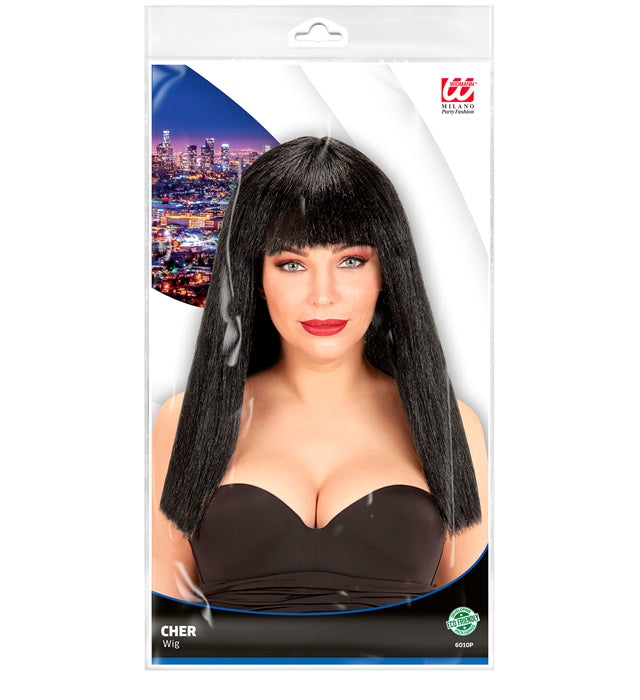 Schwarze Perücke Fanny als Kostümzubehör für Fasnacht und Karneval