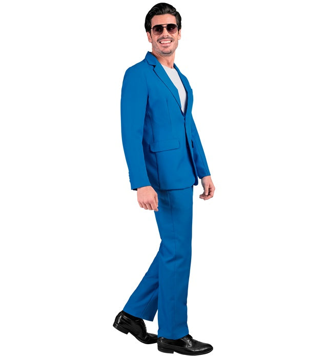 Blauer Party Fashion Anzug bestehend aus Jackett und Hose für Fasnacht und Mottopartys