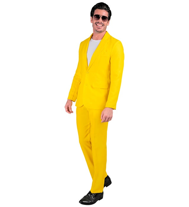 Gelber Party Fashion Anzug bestehend aus Jackett und Hose, perfektes Kostüm für Fasnacht