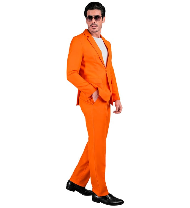 Orangener Party Fashion Anzug bestehend aus Jackett und Hose für Fasnacht