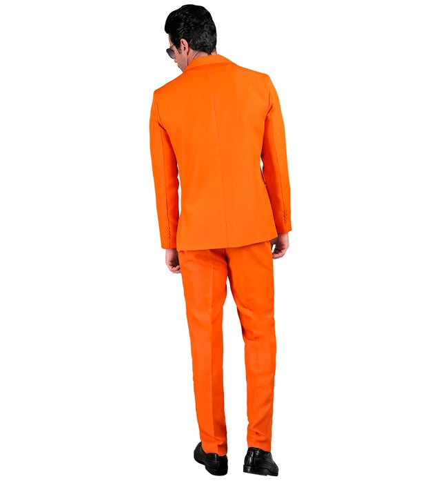 Orangener Party Fashion Anzug bestehend aus Jackett und Hose für Fasnacht