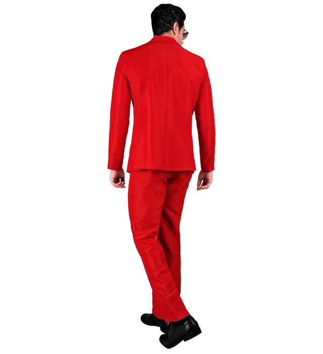 Roter Party Fashion Anzug bestehend aus Jackett und Hose, ideal für Fasnacht und Mottopartys