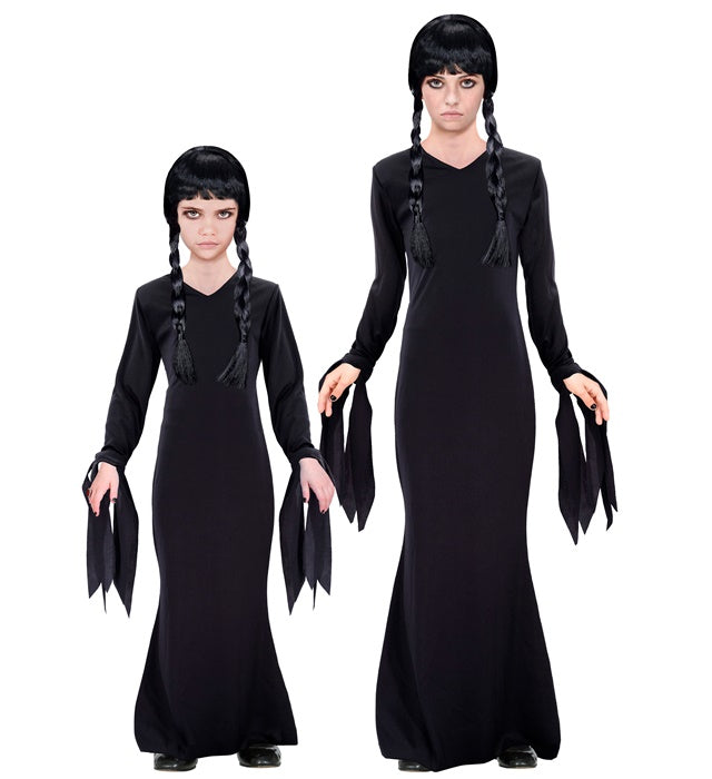 Dunkles Mädchen Kostümkleid für Fasnacht und Mottoparty