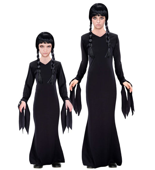 Dunkles Mädchen Kostümkleid für Fasnacht und Mottoparty