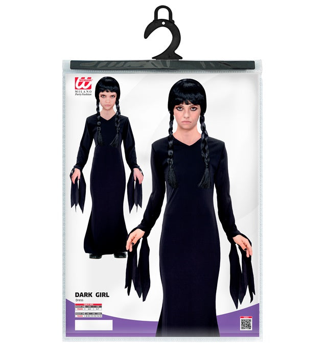 Dunkles Mädchen Kostümkleid für Fasnacht und Mottoparty