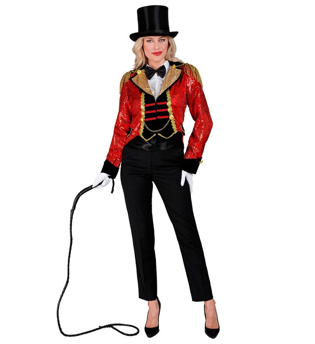 Paillettenfrack Zirkusdirektorin glänzend und elegant für Fasnacht und Karneval