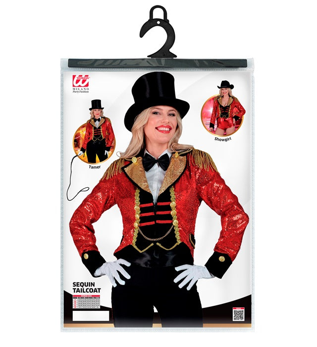 Paillettenfrack Zirkusdirektorin glänzend und elegant für Fasnacht und Karneval