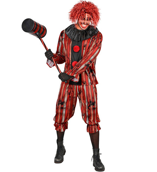 Böser Clown Kostüm mit Oberteil und markantem Kragen für Fasnacht