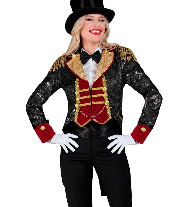 Paillettenfrack Zirkusdirektor glänzend für Fasnacht und Karneval