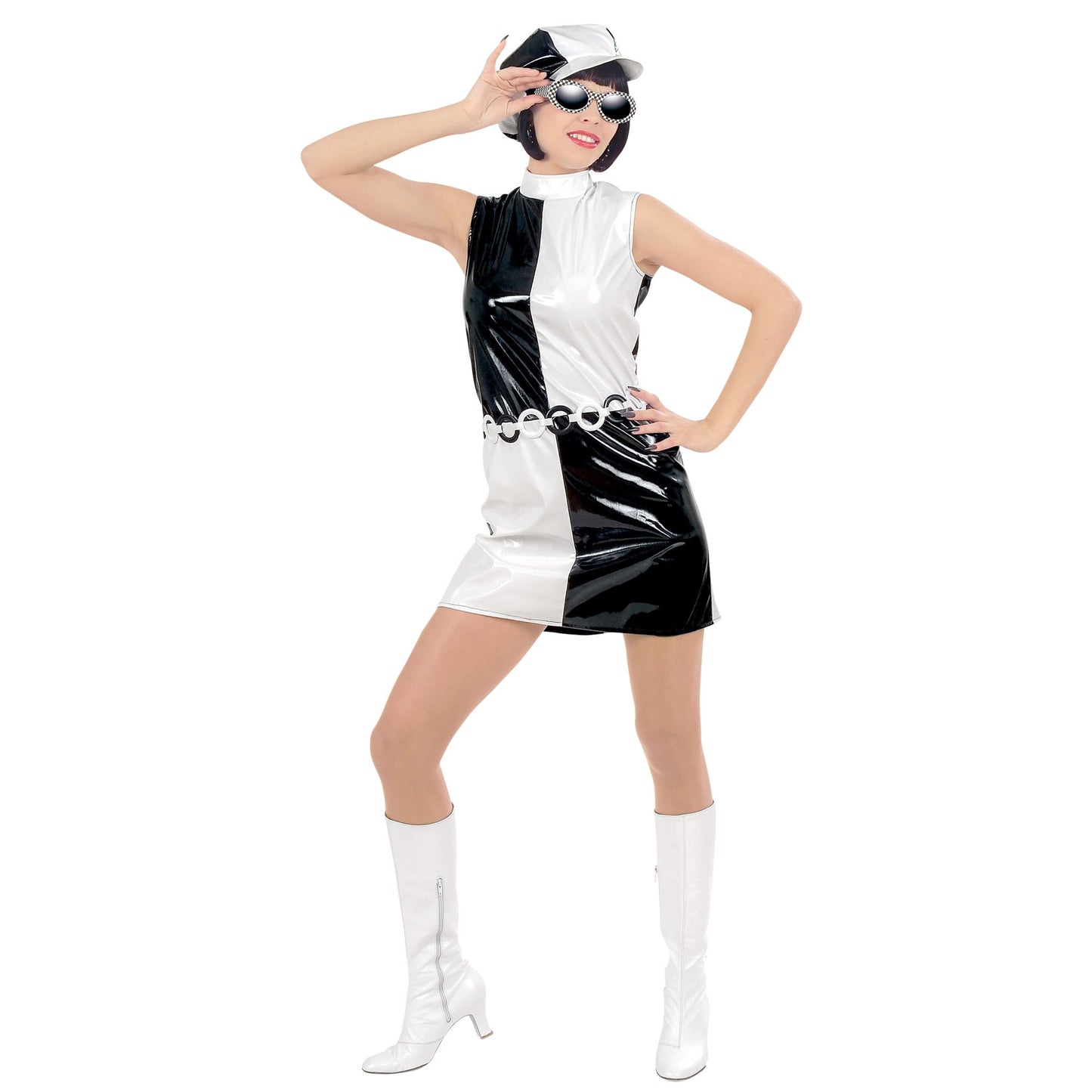 "60s/70s MOD" (Kleid, Gürtel, Hut) – Detailansicht
