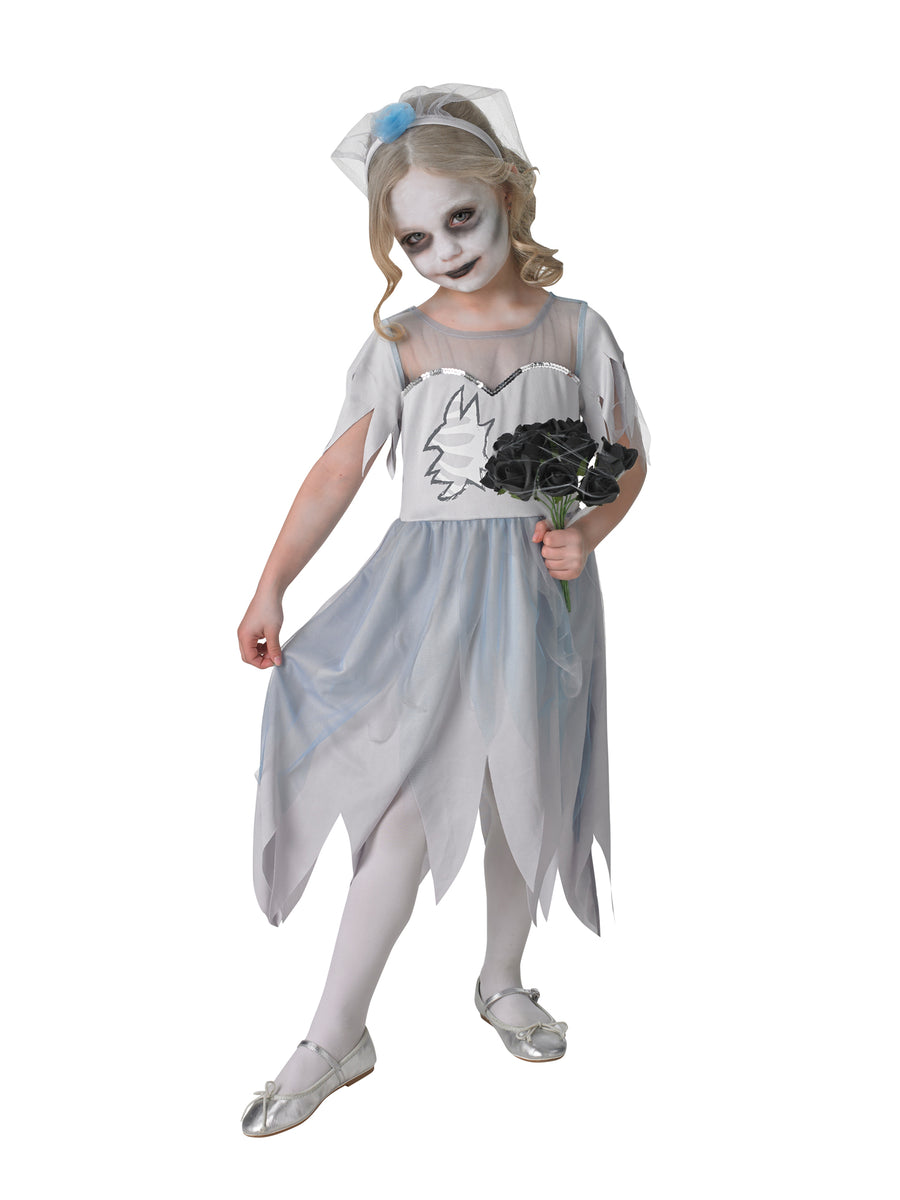 Rubies Dearly Departed Bride Kinderkostüm für Mädchen mit Kleid und Haarreif – Produktansicht
