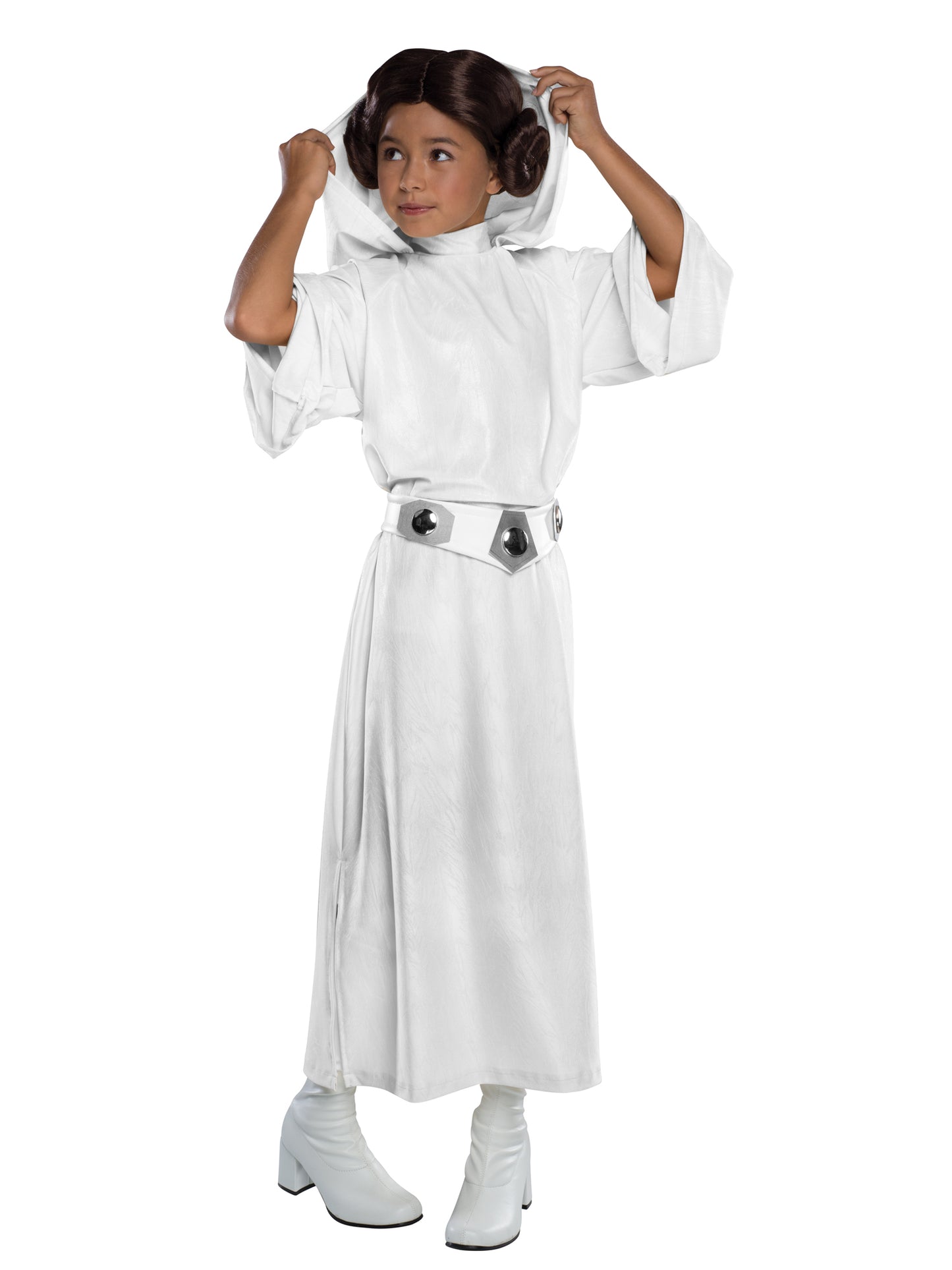 Rubies Star Wars Prinzessin Leia Kinderkostüm mit Kleid Gürtel und Perücke