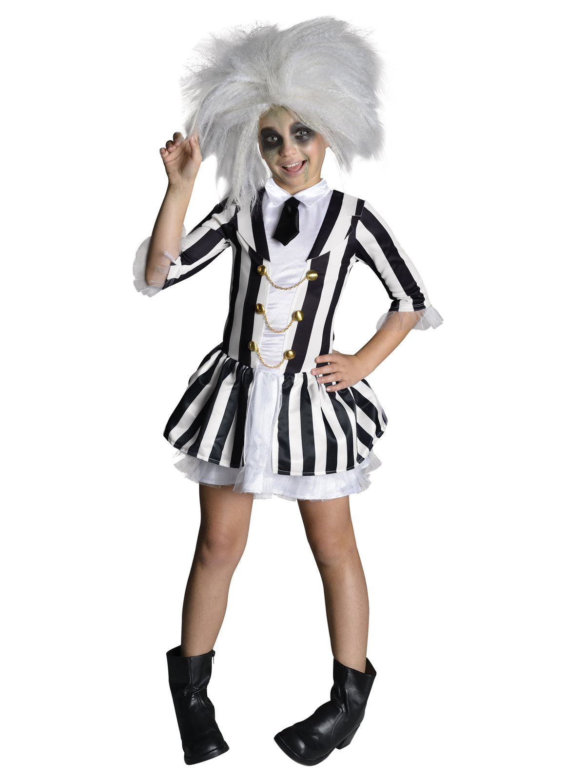 Rubies Beetlejuice Kinderkostüm für Mädchen mit Kleid und Krawatte
