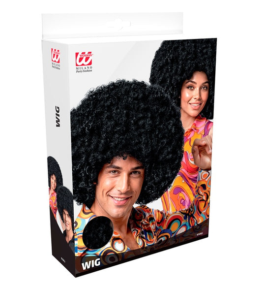 Schwarze voluminöse Maxiperücke Jimmy auf weißem Hintergrund