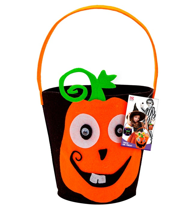 Süßes oder Saures Korb in Kürbisform für Halloween und Fasnacht