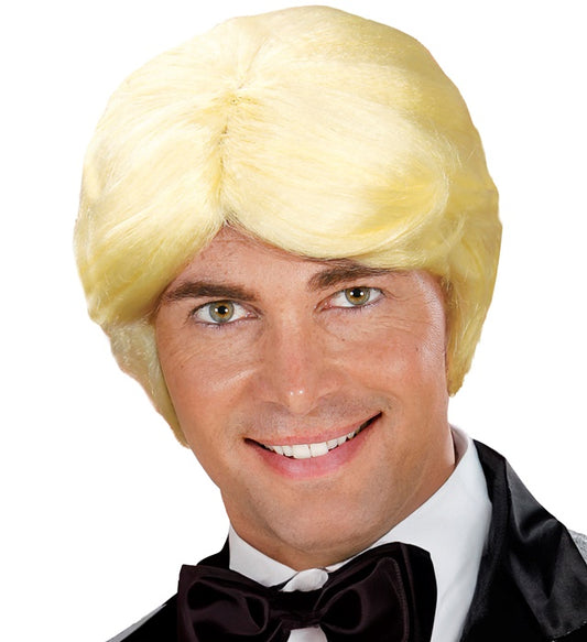 Claude François Perücke schwarzer Retro-Style für Fasnacht und Karneval
