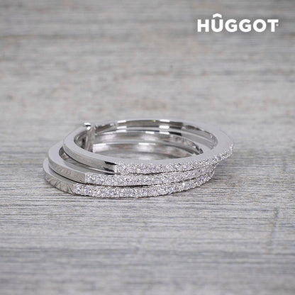 Hûggot Ring Three aus 925 Sterlingsilber mit Zirkoniasteinen – Anwendungsansicht