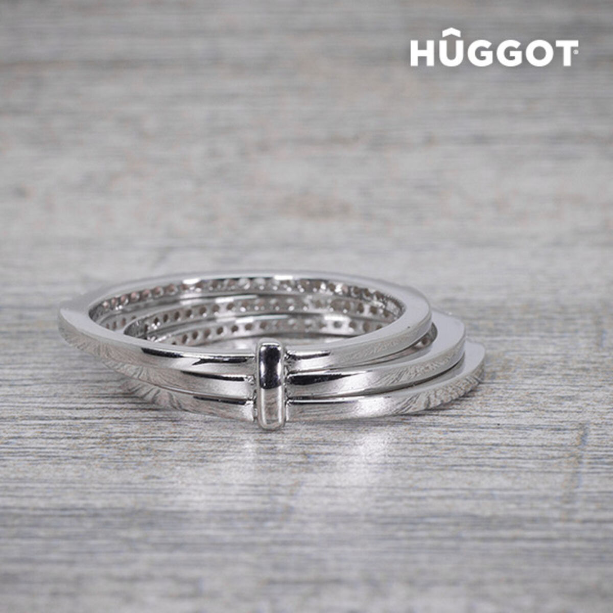 Hûggot Ring Three aus 925 Sterlingsilber mit Zirkoniasteinen – Detailansicht