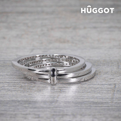 Hûggot Ring Three aus 925 Sterlingsilber mit Zirkoniasteinen – Detailansicht