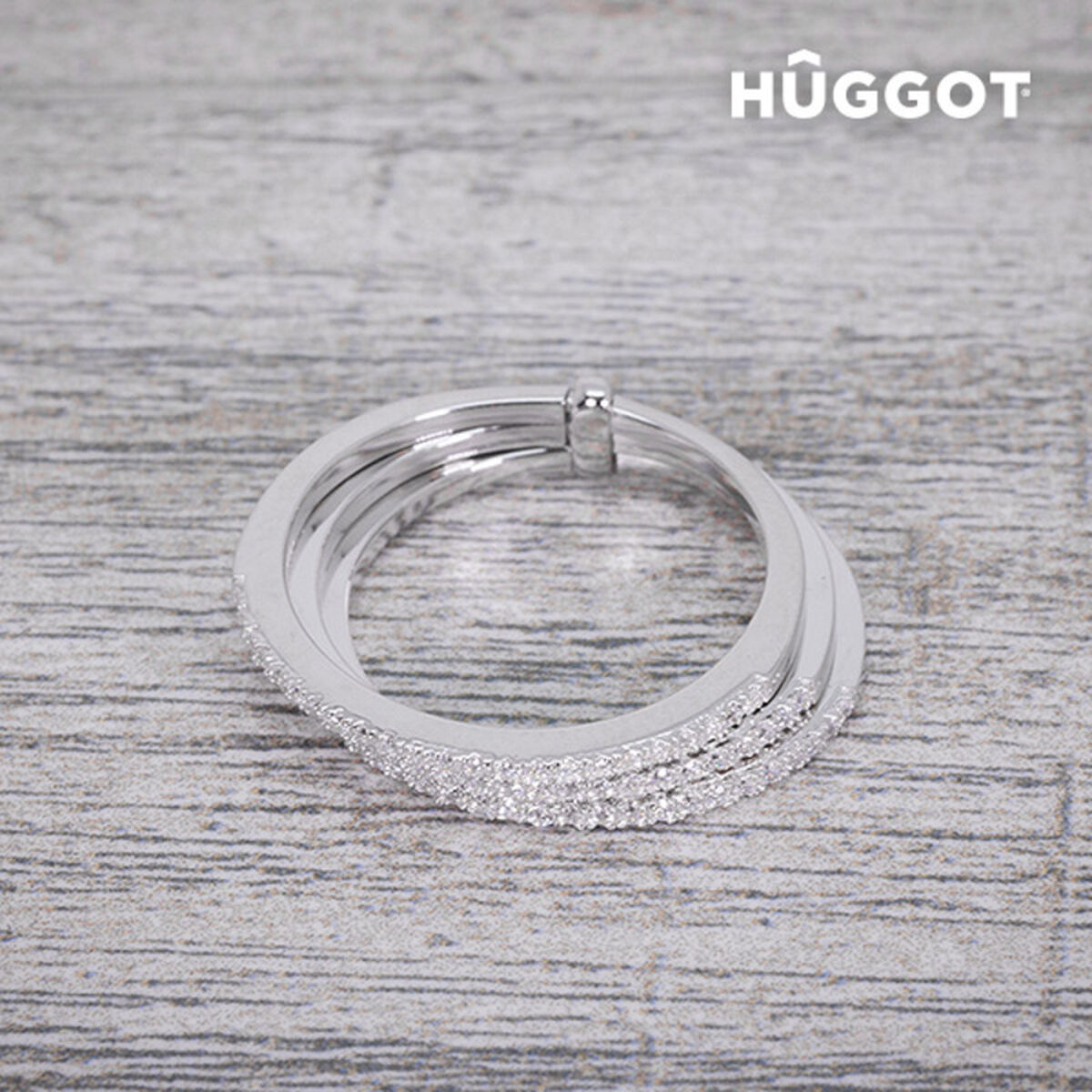 Hûggot Ring Three aus 925 Sterlingsilber mit Zirkoniasteinen – Seitenansicht