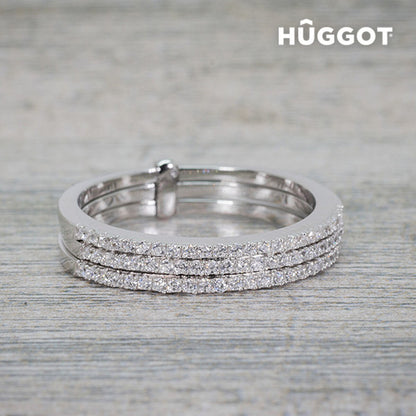 Hûggot Ring Three aus 925 Sterlingsilber mit Zirkoniasteinen – Verpackung
